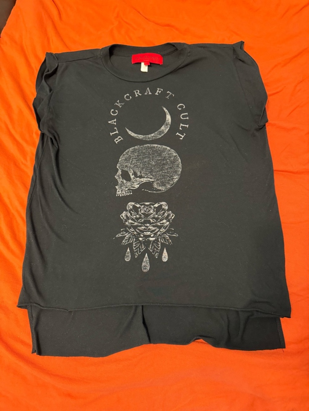 Black Graphic Tee with Skull & Moon "Blackcraft Cult"